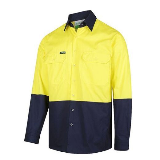 Picture of WORKIT Hi-Vis 2-Tone Lightweight Long Sleeve Shirt -  Adjustable Cuff